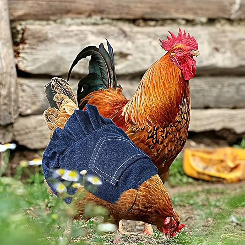 1PC Chicken Saddle Apron with Double Layer Feather Protection Linen Poultry Harness Hen ooster Back Protector Adjustable