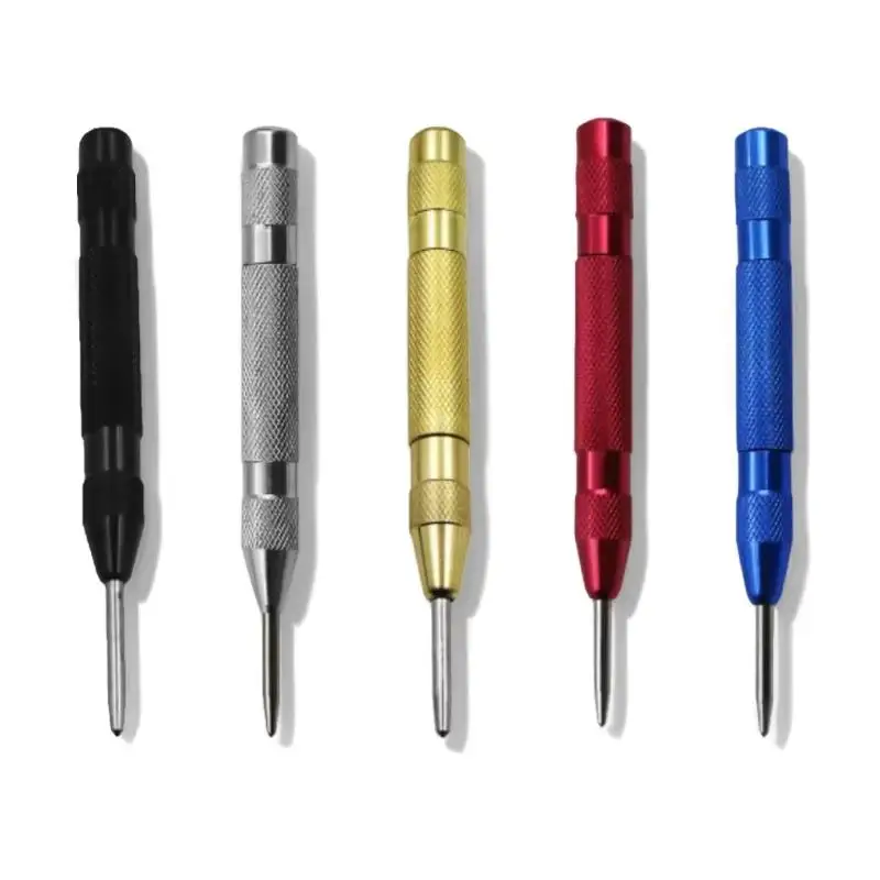 New 5/6 Inch Automatic Metal Professional Spring Loaded Center Punch Tool For Wood And Plastic
