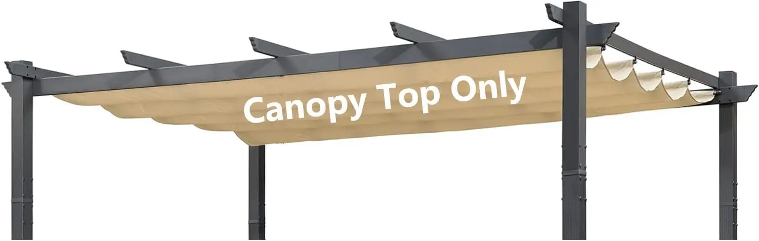 10 X 13 ft 6 - Bar Pergola Frames - Beige Vinyl Replacement Canopy Top, Compatible