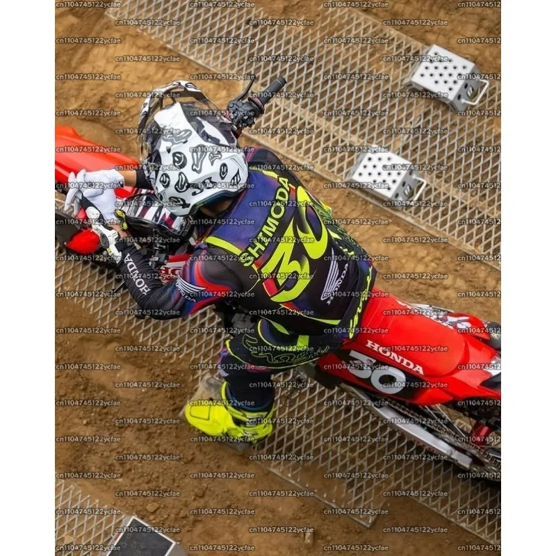 

2025 New Honda Hunter #30 SHIMODA Motocross Jersey Racing Shirt Men's Breathable Quick Drying Fashion Casual Sports T-Shirt