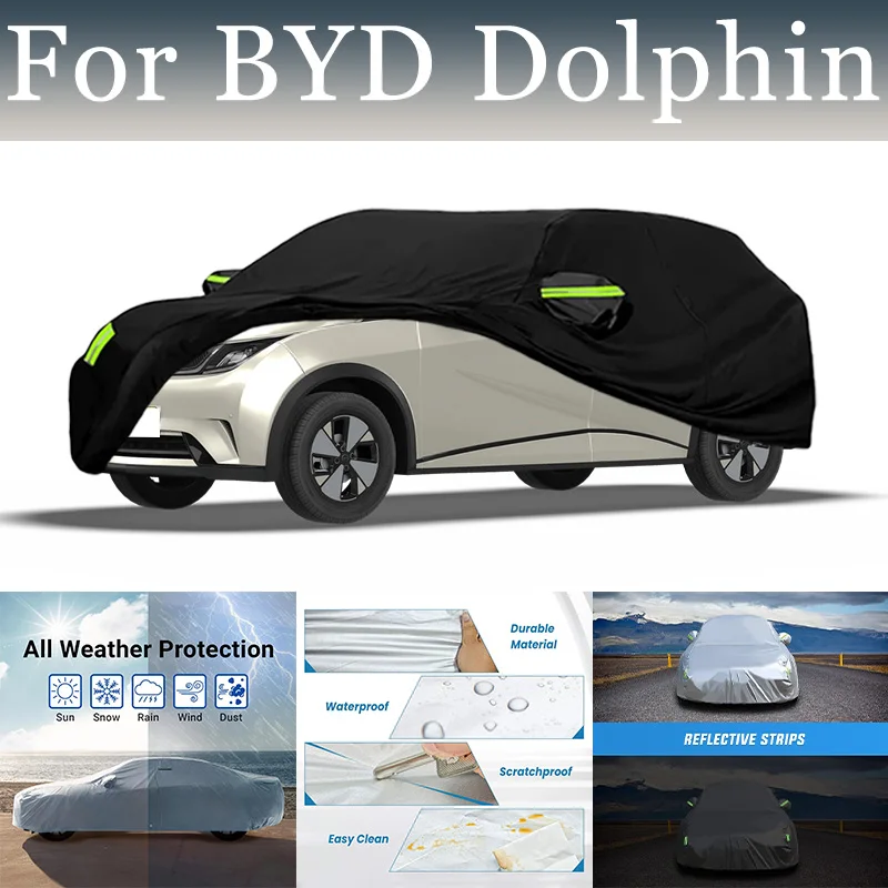 

For BYD Dolphin Car Cover Waterproof Dustproof Car Cover UV Protective Car Cover Exterior Snow Protection Covers Car Accessories