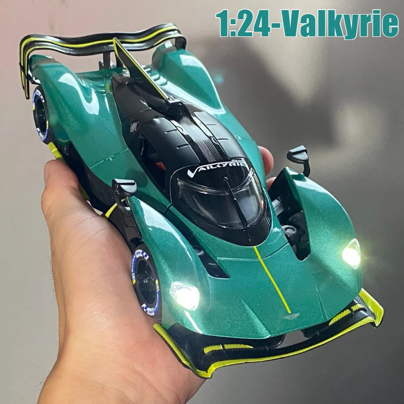 1:24 Valkyrie Supercar Simulation Alloy Car Model Diecast Sound Light Toy Racing Car Model Birthday Collection Gifts