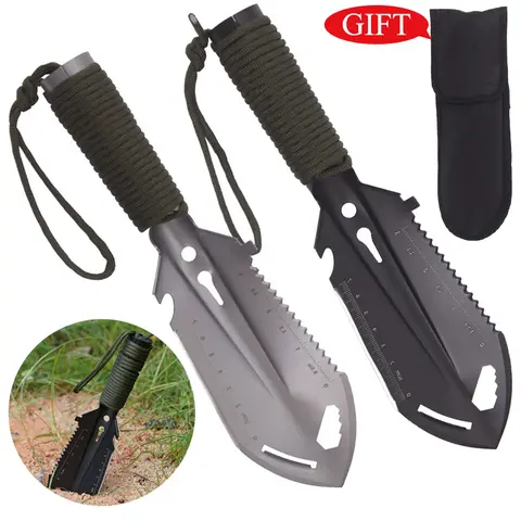 Portable Camping Engineer Shovel Outdoor Stainless Steel Multi-functional Tool Small Hand Shovel Field Survival Emergency Shovel