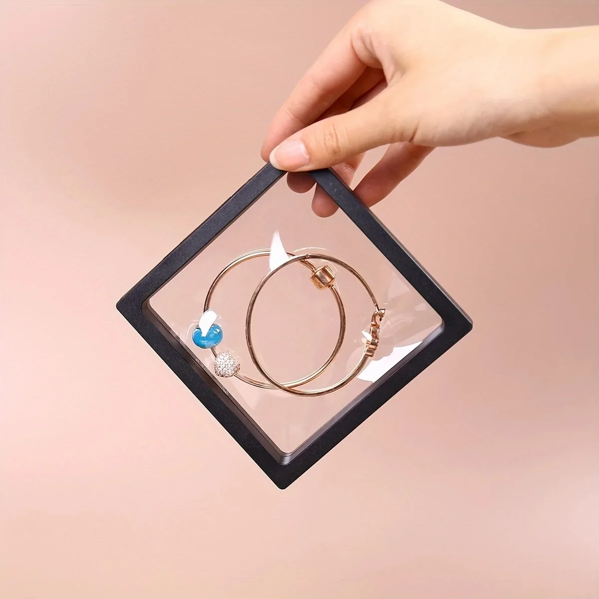 Transparent floating display box, plastic film jewelry packaging box, jewelry, necklace, ring, and collectible storage box gallery 5