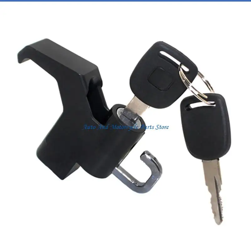 Trava segurança para capacete motocicleta, gancho com 2 chaves, furos parafuso 6mm, liga alumínio antirroubo para