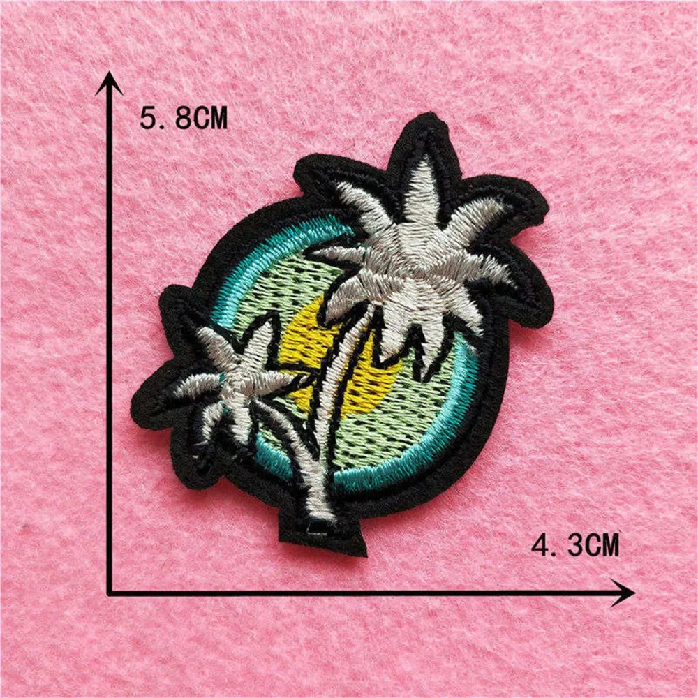 AMP-Patch Applique pour Vêtements, Palmier, Fer sur Patchs Littérature, Autocollants Dessin Animé à Grandes Rayures, Bricolage, Sac Jean, Accessoire Chapeau