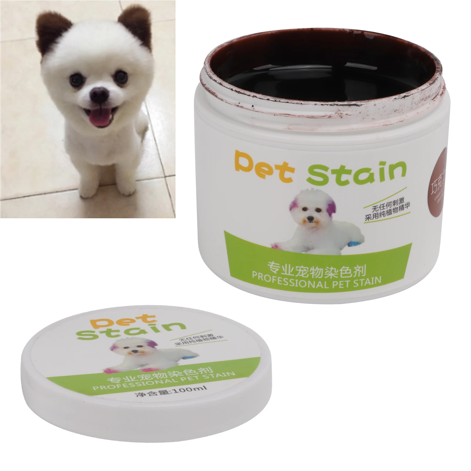 Dog Hair Dye Bright Colors Wide Mouth Design Safe Semi Permanent Dye For Pet Dogs 100ml sakura Pink