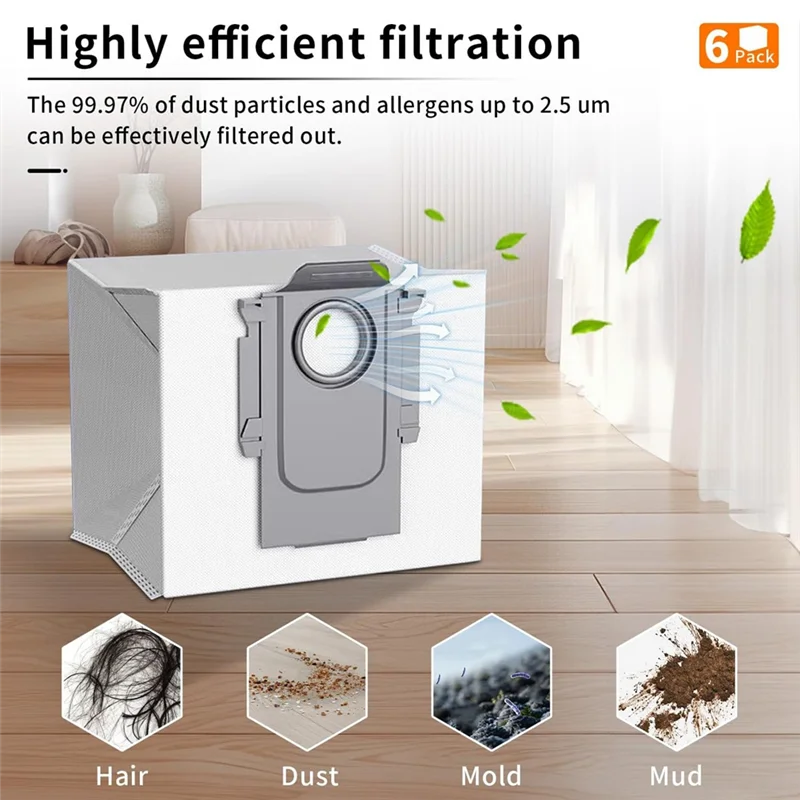 

A22F-For Roborock Qrevo Master/Qrevo Slim Main Side Brush HEPA Filters Mop Cloths Dust Bags Robot Vacuum Spare Parts