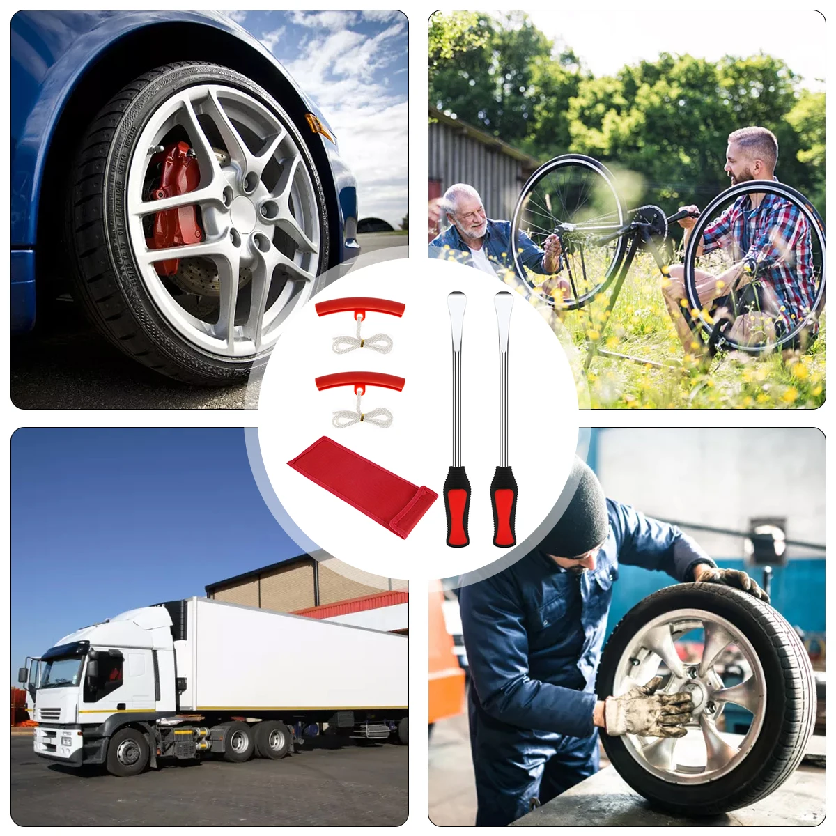 Reifenwechselwerkzeuge Motorrad-Reifenreparatur Auto-Reifenwerkzeug-Set Fahrrad-Reifenheber Felgenschutz Reifenreparatur-Werkzeugsatz – Detail 6