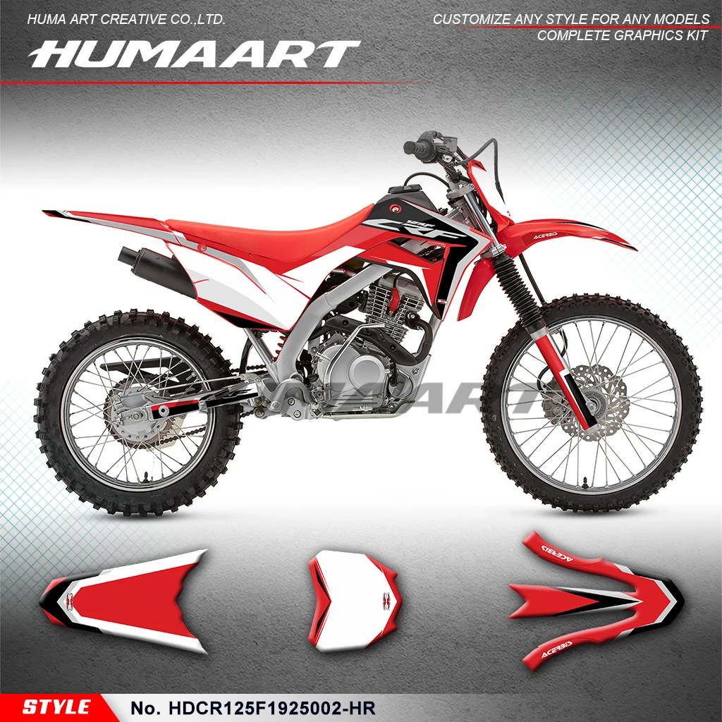 HUMAART Dirtbike Graphics Motorcycle Stickers for Honda CRF 125 F 2019 2020 2021 2022 2023 2024 2025,Rebuild, HDCR125F1925002-HR