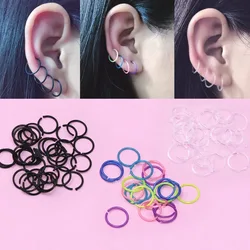 Boucles d'oreilles créoles rondes en résine pour femmes, boucle d'oreille colorée, anti-allergie, plastique, vintage, plus récent, petit, 40 pièces, ensemble