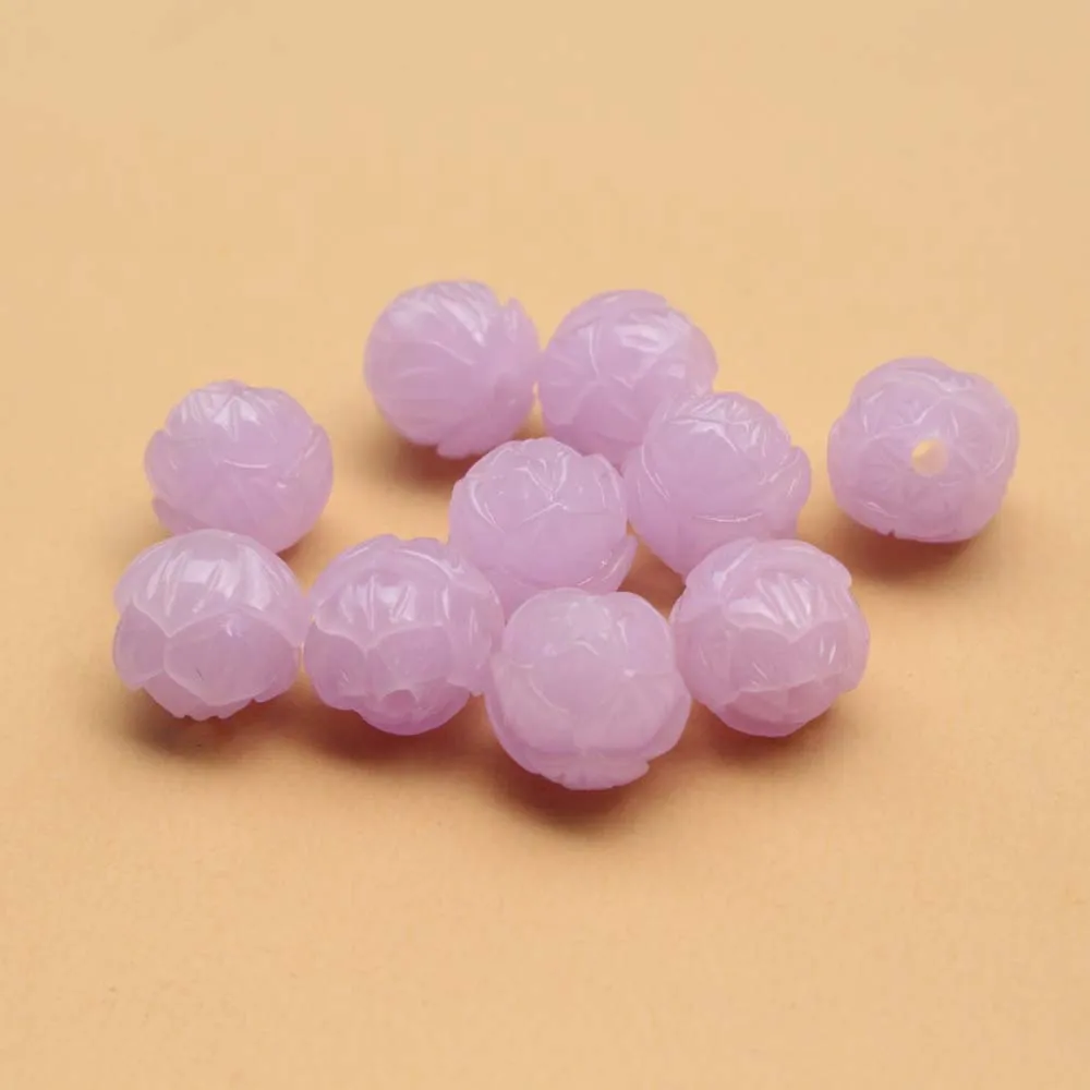10mm Geschnitzte Lotus-Perlen Künstliche Korallenblumen Mehrfarbig für Schmuck Armband Halskette Herstellung DIY Handwerk Lose Perlen – Detail 8