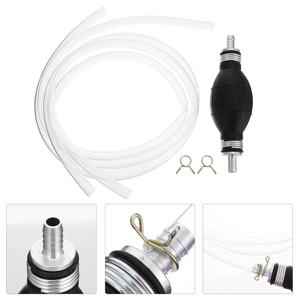 

2Sets Fuel Transfer Siphon Pump Transparent PVC Hose Hand Pump Portable for Oil Liquid Transfer Car Accessories