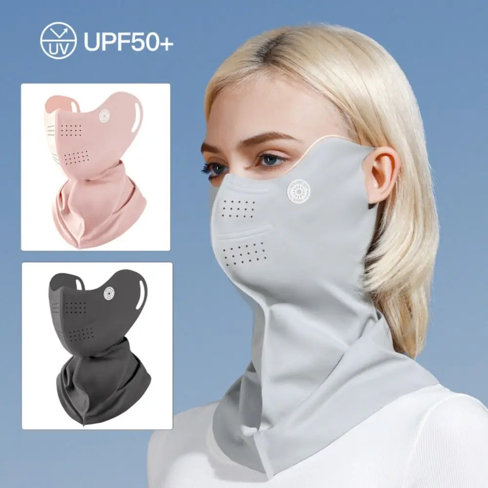 New Anti-UV Sunscreen Face Mask Thin Breathable Face Cover Mask Summer Ice Silk Half Face Cover Women's