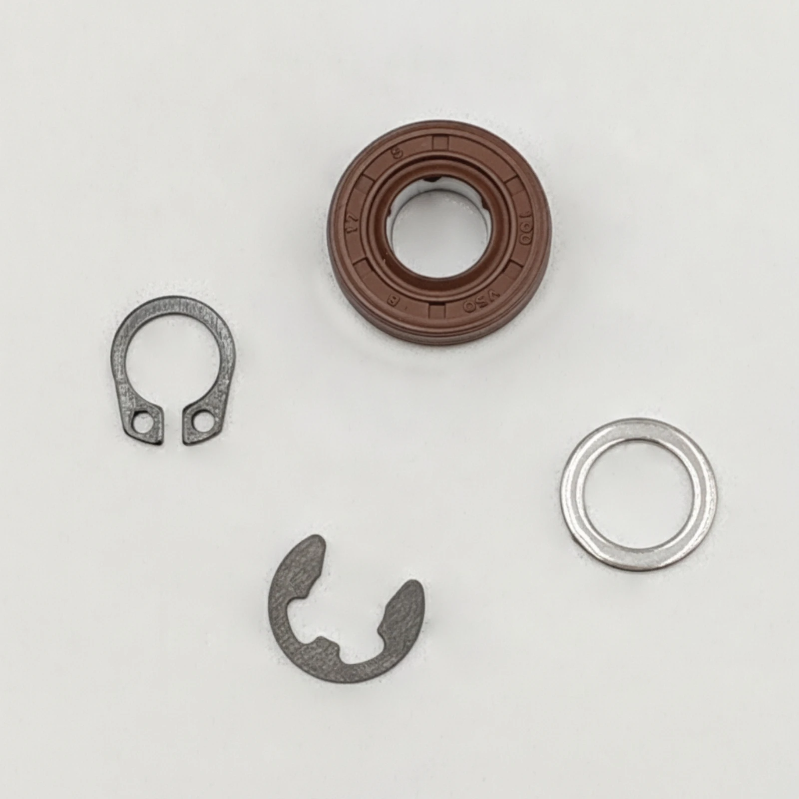 4 Pieces Oil Seal with Clips Stamped-Metal Retaining Clip Set Hardware Low-Profile for Mechanics, Engine Repair