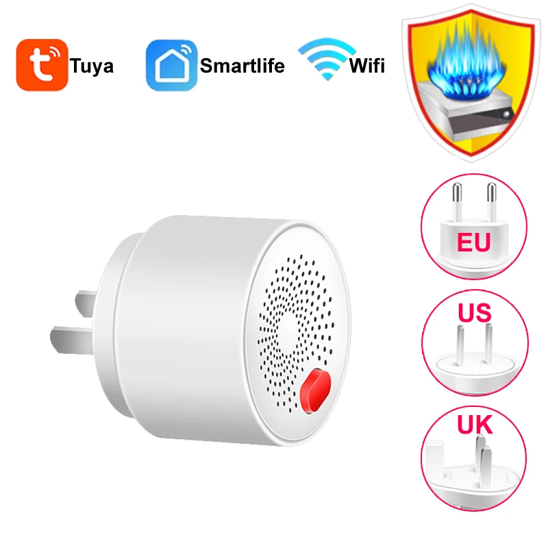 Tuya Smart Home Wifi Natural Gas Sensor Combustible Coal Gas LPG Gas Leakage Alarm Detector Fire Security Protection Smart Life