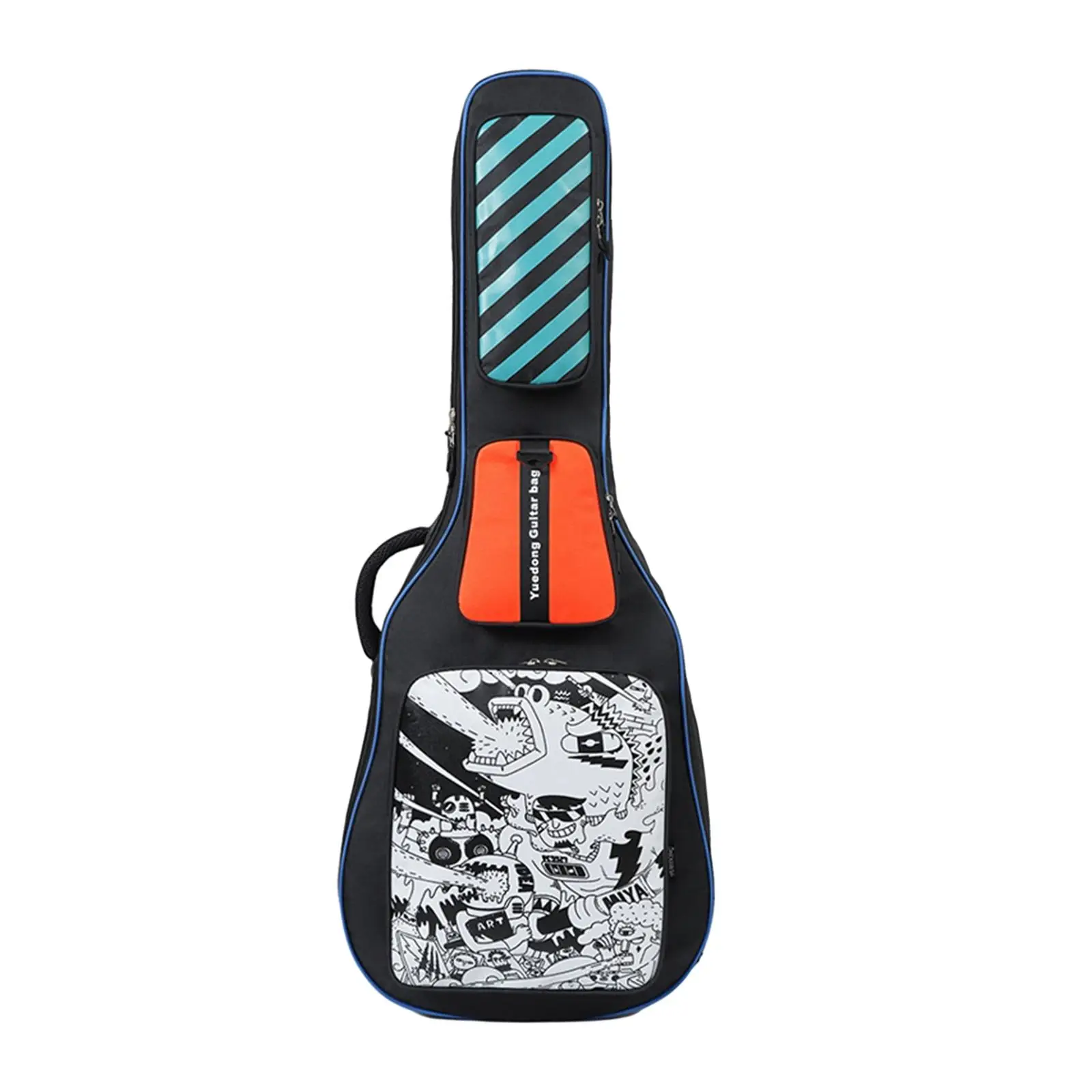 Electric Bass Bag Double Zipper Stage Performance Dual Adjustable Shoulder Strap Bass Guitar Bag Multiple Pockets Gig Bag