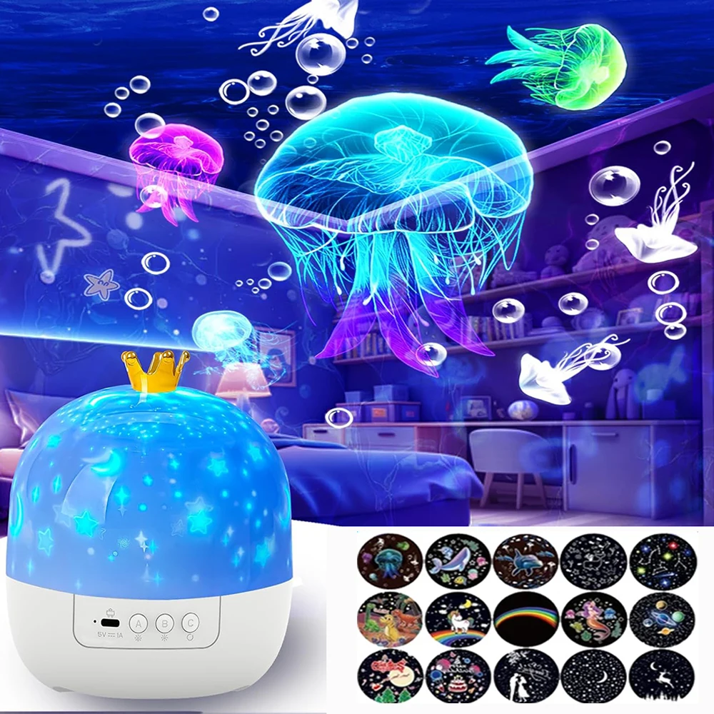 Night Light for Kids 360°Rotating Baby Night Light Projector Star Light Projector for Bedroom Ceiling Projector Kids Space Gifts