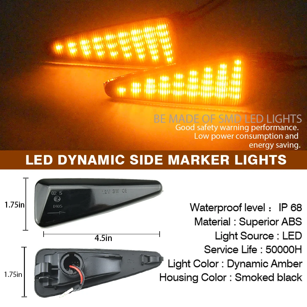 Luz de Sinalização Lateral Dinâmica LED para Dacia Sandero 2008-2011, Indicador Sequencial de Pisca-Pisca, Acessório para Carro