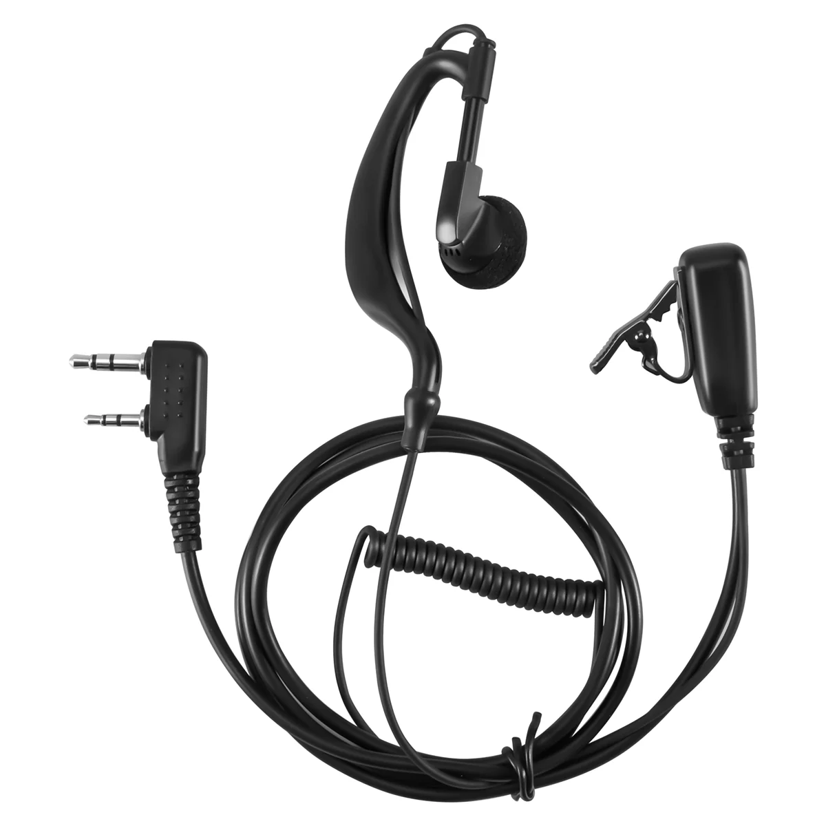 2Pin G Shape Earpiece PTT MIC Ear Hook Headset for Kenwood Puxing Wouxun BaoFeng Radio