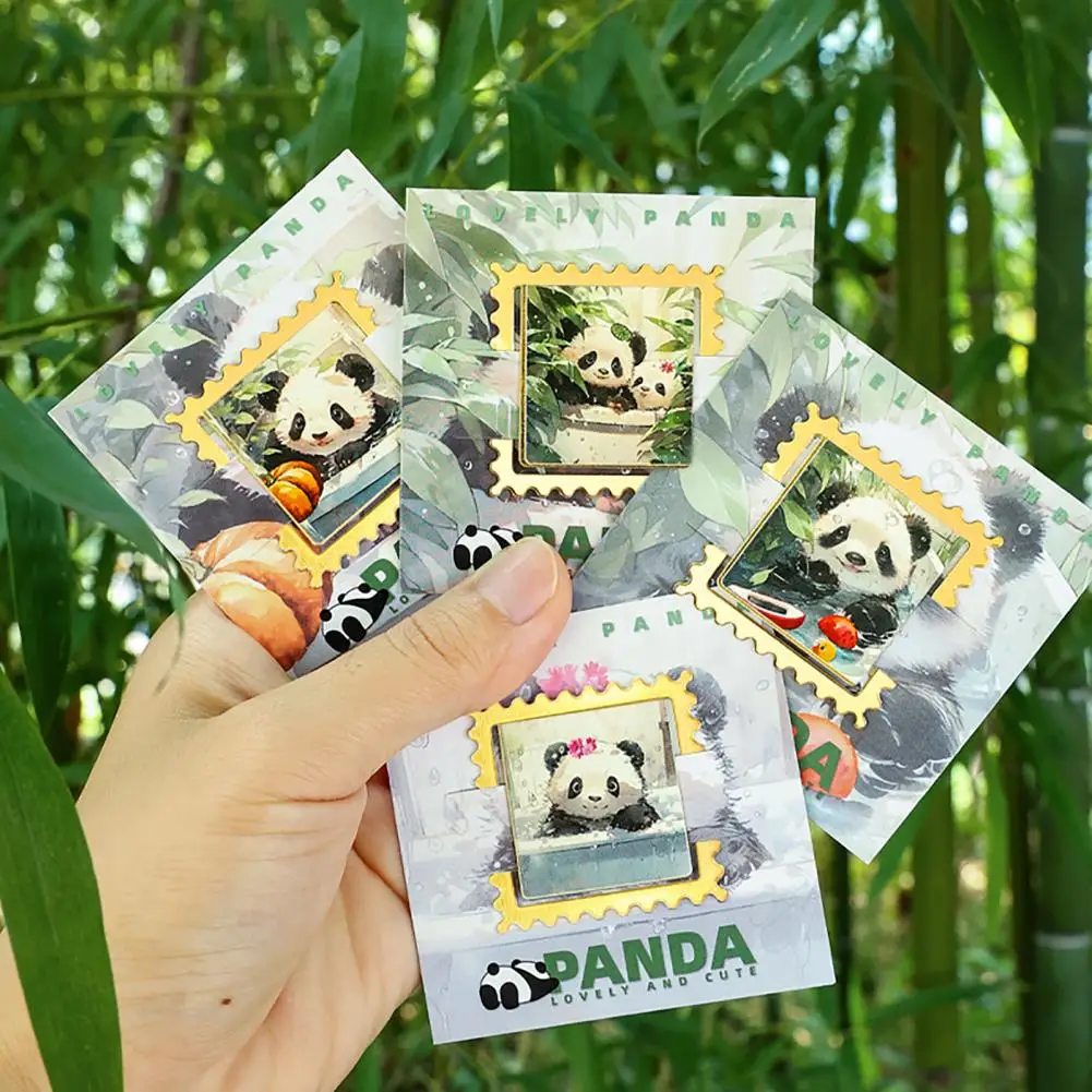 귀여운 금속 판다 금속 책갈피, 스테인레스 소장용, 중국 스타일, 교사 선물, 책 마커, 학생 액세서리, 4 개