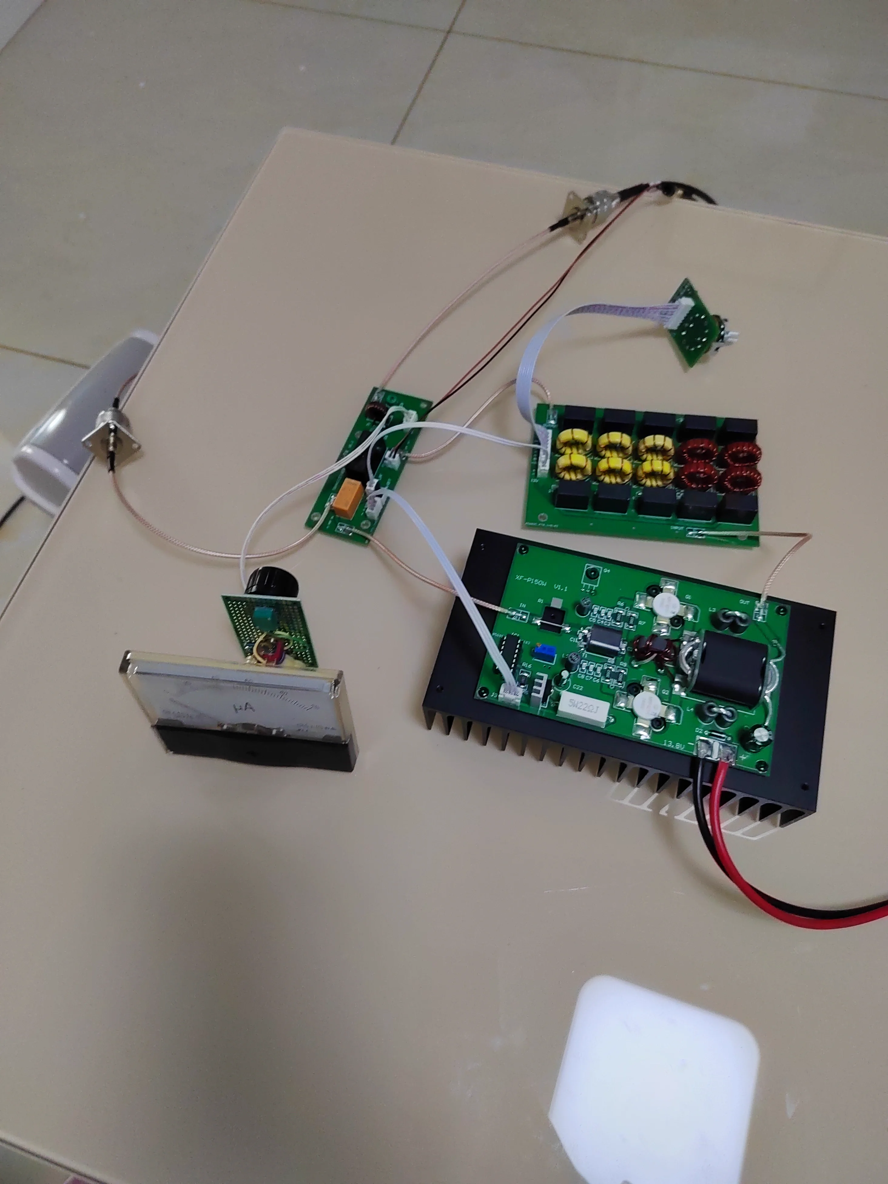 100W 3.5-30mhz Shortwave HF Power Amplifier AMP with Heatsink + LPF filter + TX RX Converter