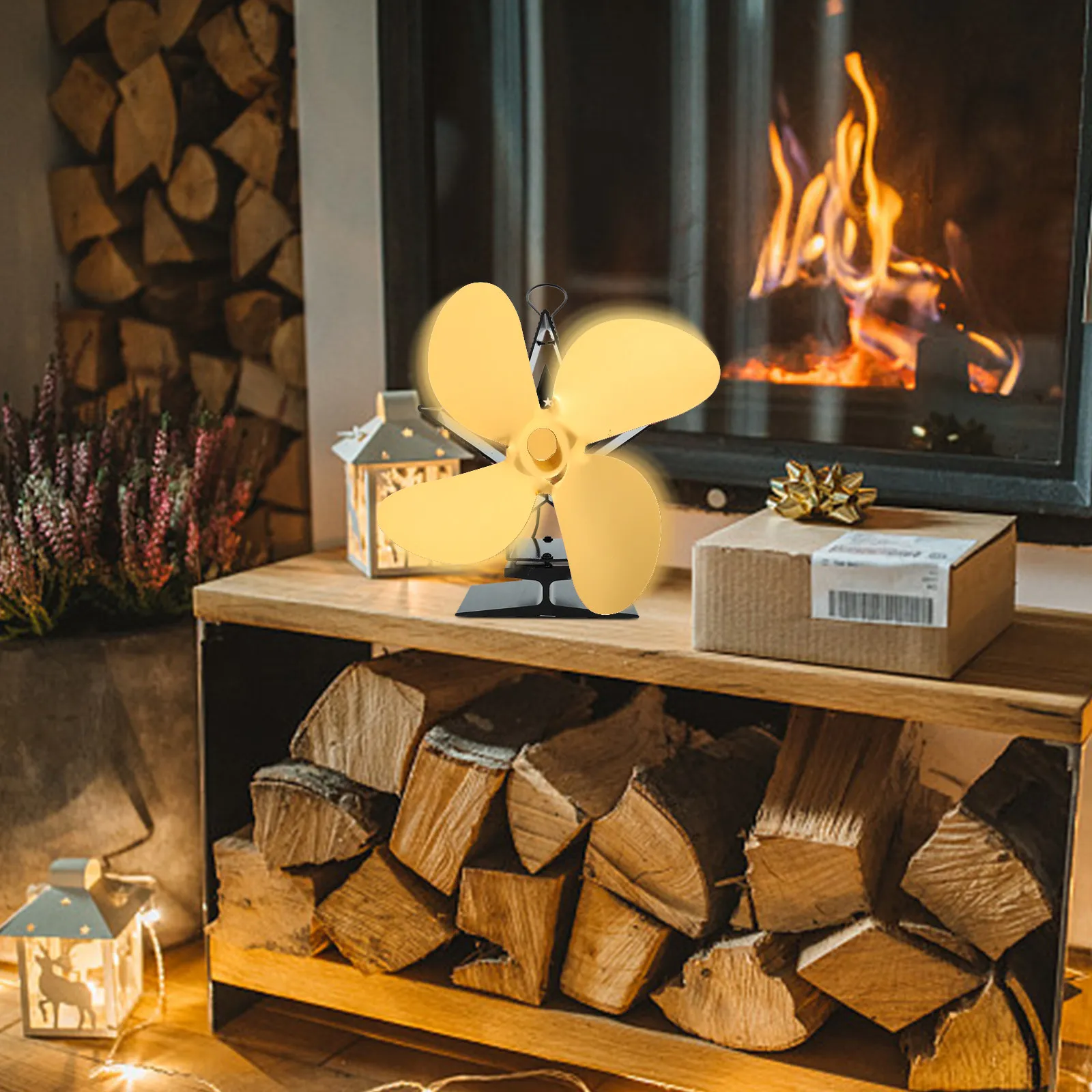 

Комплект из 1 вентилятора для камина из алюминиевого сплава: бесшумная работа, прочная конструкция, для вентиляции дровяных печей, работающая от тепла