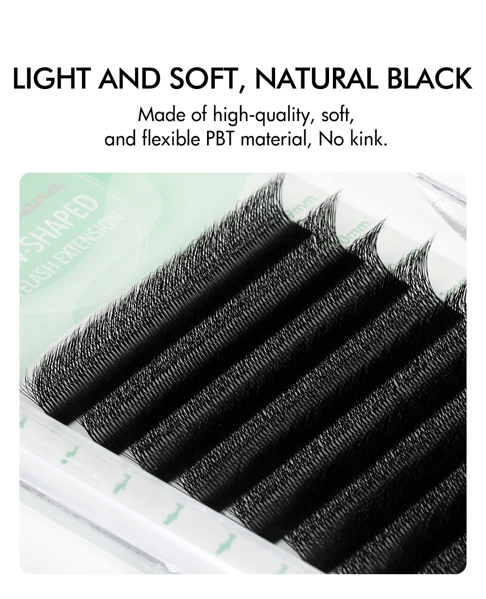 NATUHANA W-Form Vorgefertigte Volumen-Wimpernverlängerungen 5D-8D Weiche Faux-Nerz Natürliche Salon-Wimpern – Detail 7