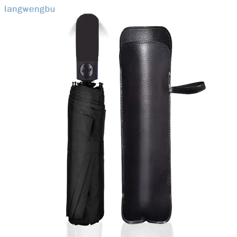 

Black PU Leather Waterproof Umbrella Holder; Compact Umbrella Cover; High-End Ultrafine Water Absorbent Sleeve.