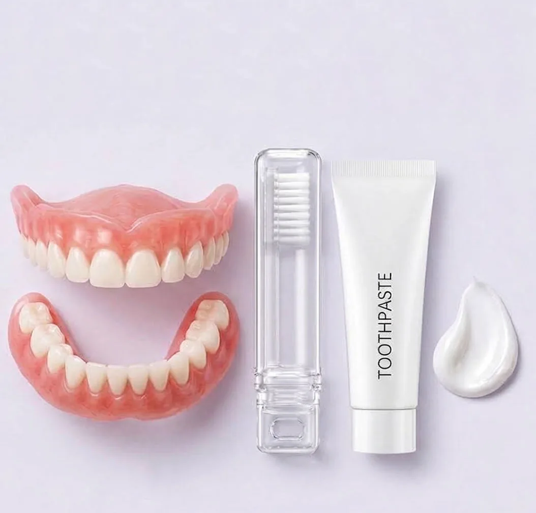Adult Full Set Silicone Dentures Natural Upper Lower False Teeth Soft Comfort Fit Instant Smile Oral Cosmetic Accessories
