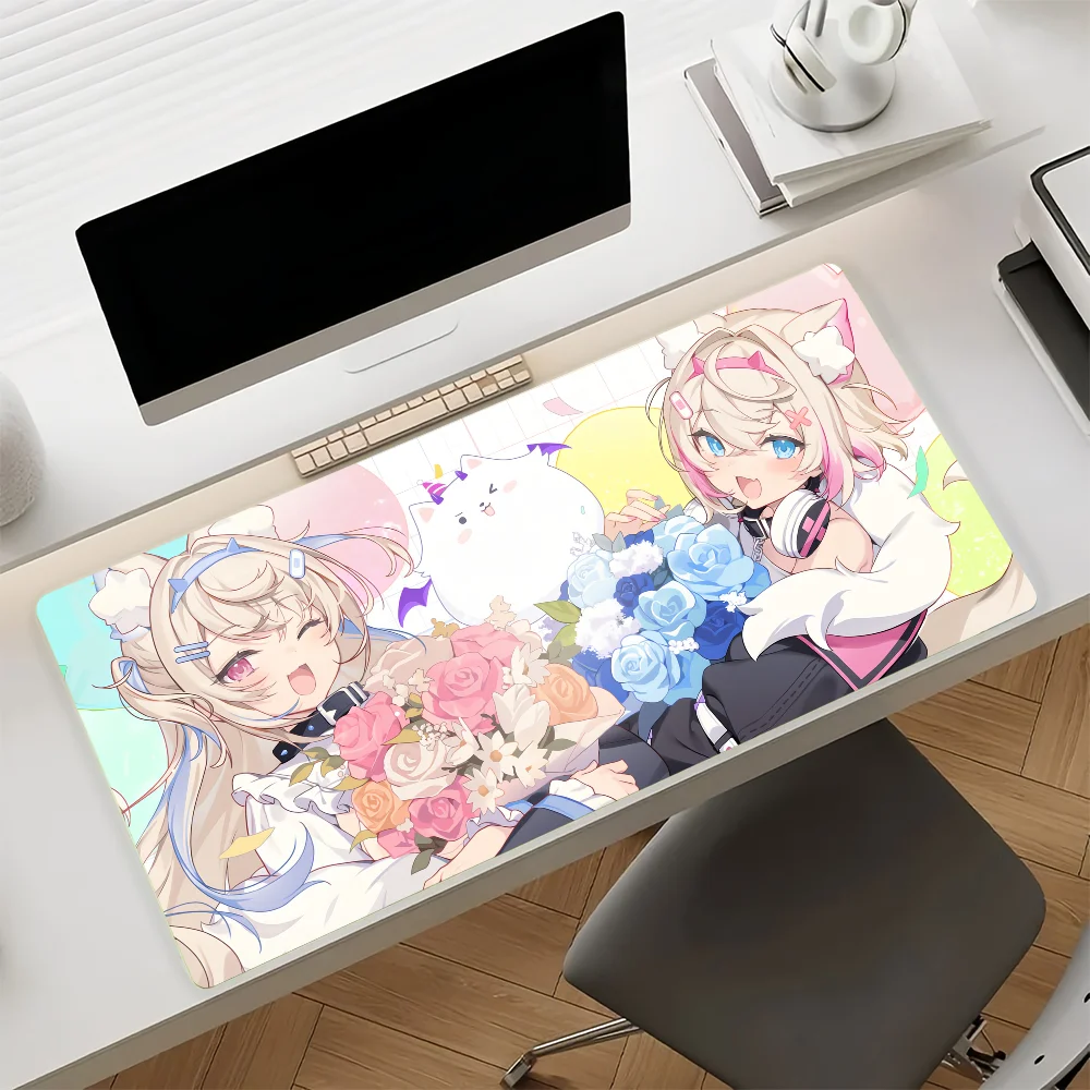 VTuber HIMEHINA Anime Gaming Mouse Pad Anti‑Slip Rubber Base Large PC Keyboard Laptop Desk Mat for Office Student Home