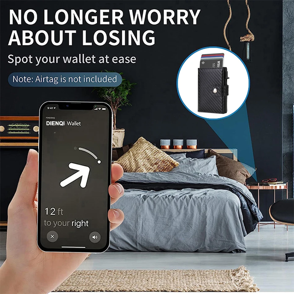 Airtag กระเป๋าสตางค์ Rfid บัตรเครดิตผู้ถือกระเป๋าสตางค์ผู้ชาย Trifold Luxury Slim Air Tag Tracker Minimalist ผู้ถือบัตรนําเสนอ Choice
