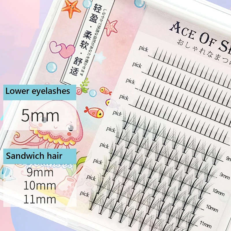 Estensione ciglia inferiori naturali Ciglia inferiori lunghe da 5-11 mm Forniture per ciglia individuali sottili per donne e ragazze Forniture cosmetiche