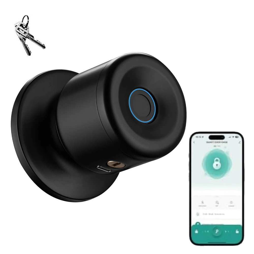 Fingerprint Lock Biometric Smart Fingerprint Knob Lock Tuya Application Control Home Security Smart Door Lock