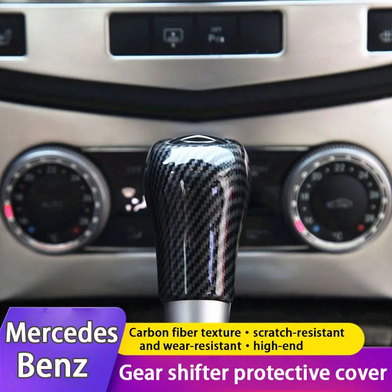 

Car Gear Shift Knob Handle Covers For Mercedes Benz GLK X204 CLS C E A G Class W204 W212 Carbon Fiber Handle Cover Accessories