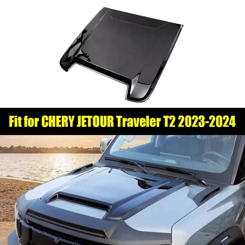 

New! Car Hood Cover Off-road Hood Fit for Jetour Traveller T2 2023 2024 Modified Auto Hood Cover Automotive Exterior Trims Parts