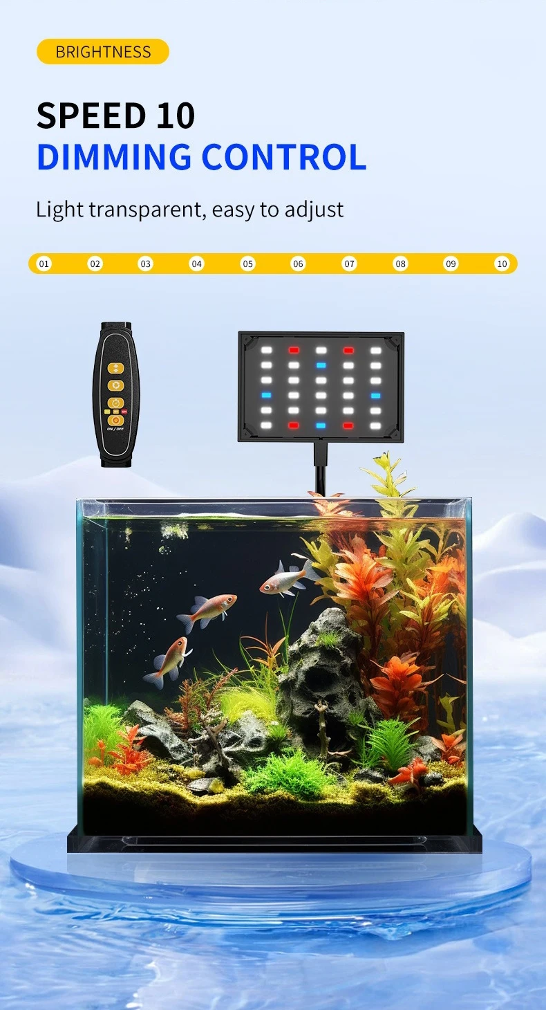 USB Aquarium LED-Licht Vollspektrum Aquatische Pflanzenwachstumslampe Fischbecken Einstellbare Helligkeit Dimmbar Zeitgesteuert 360° ° Drehbare Leuchte – Detail 5