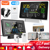 Tuya WiFi Smart Weather Station Temperature Humidity Meter Atmospheric Pressure Time Auto Calibration Moon Phase Weather Clock