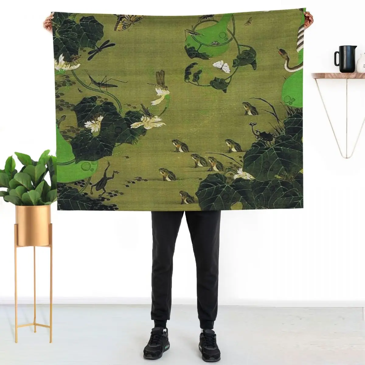 Favourite Artist - Insects By Pond Side - Ito Jakuchu Throw Blanket Travel Kid'S Soft Beds Luxury Loose Blankets