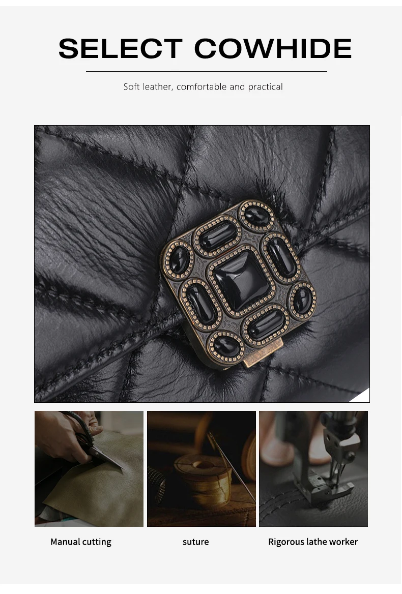 Aidrani Tasche für Damen aus echtem Leder, Sommer-Schultertasche mit Kette, neue kleine Tasche mit goldenem Ball, Diamantketten-Umhängetasche. – Detail 7