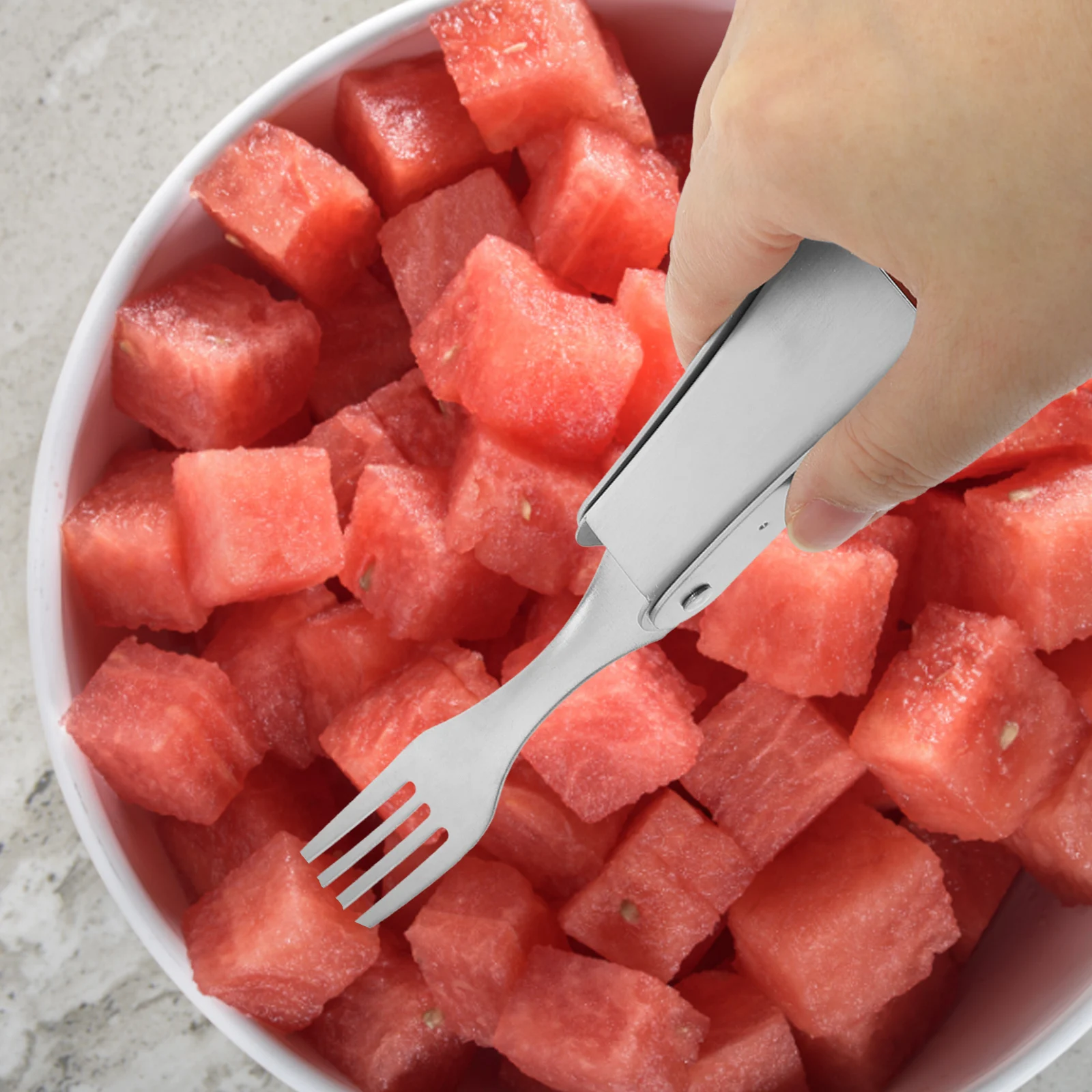 

Stainless Steel Watermelon Quick Fork Slicer Professional Fruit Tool Cube Cutting Kitchen Gadgets Melon Device