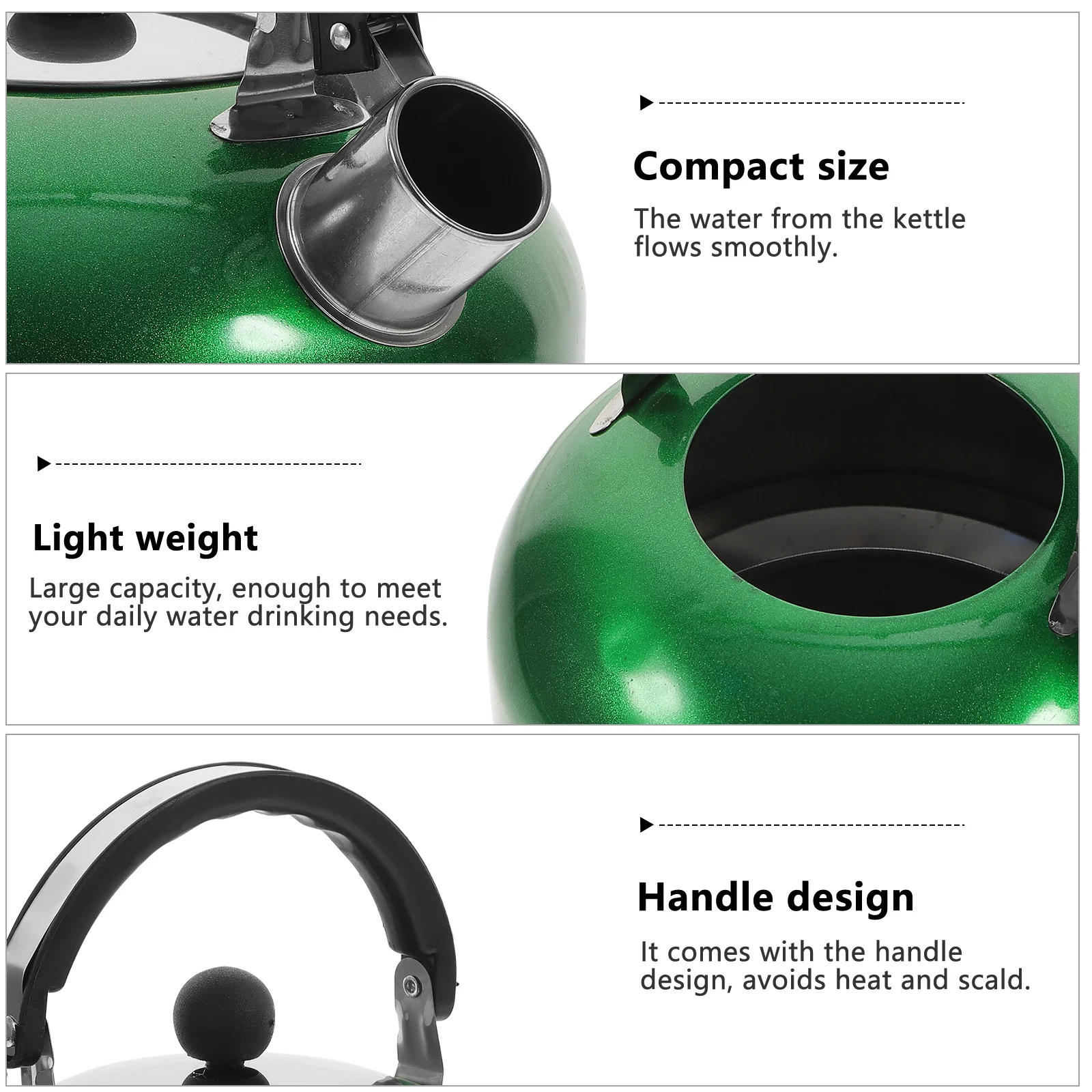 

1Pcs Large Capacity Stainless Steel Heating Water Kettle Whistling Sounding Teakettle for Household Boil Water Induction Cooker