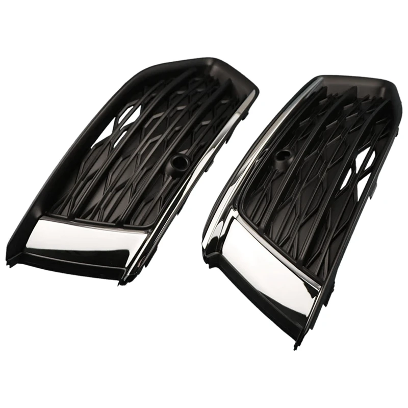 

2PCS Front Bumper Fog Lamp Cover Trim Frame Foglight Grill 4KD807648 4KD807647 Replacement For A6 C8 2019 2020 2021