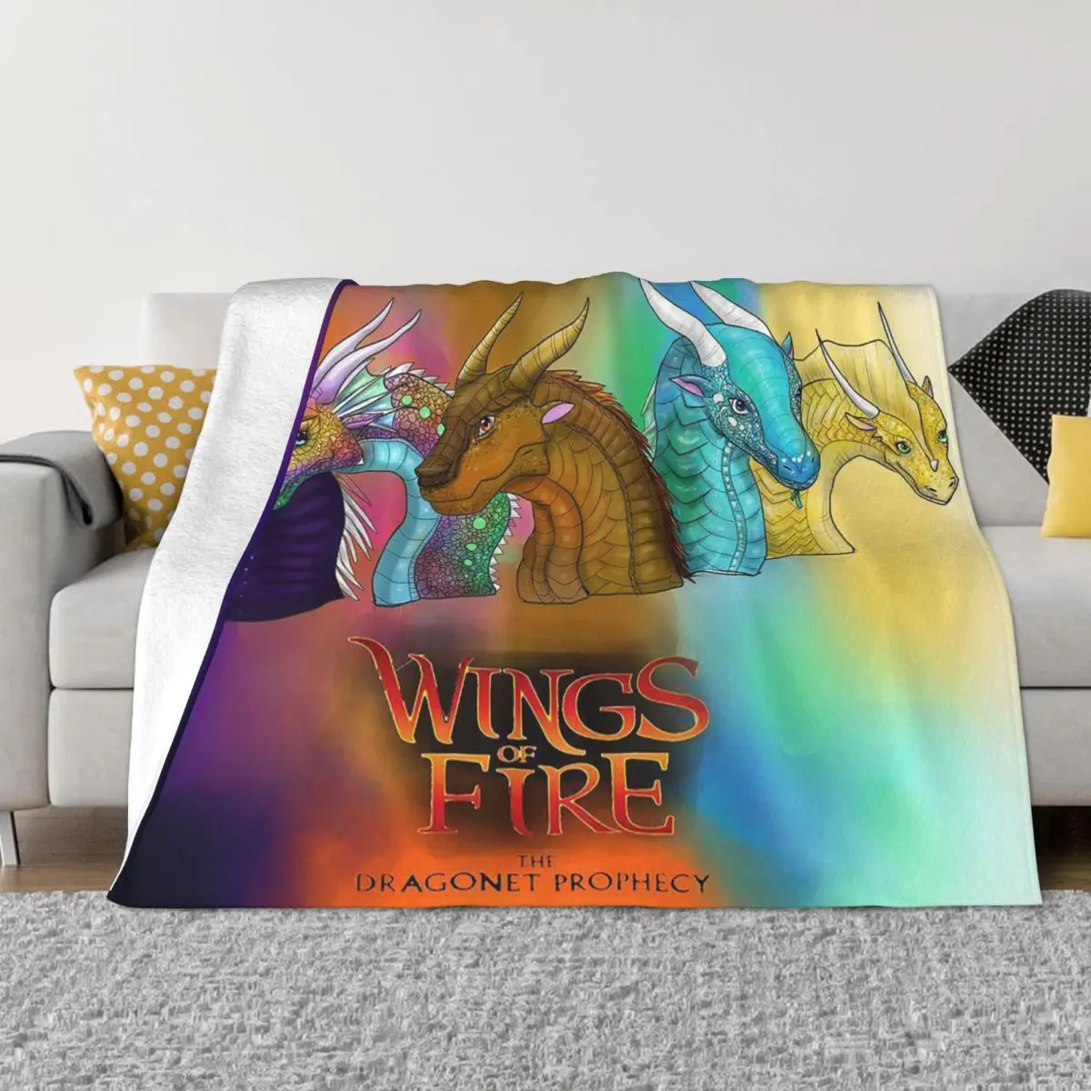 

Wings Of Fire Plaid Blankets Flannel Print Collage Portable Lightweight Thin Throw Blankets for Bed Car Bedspread