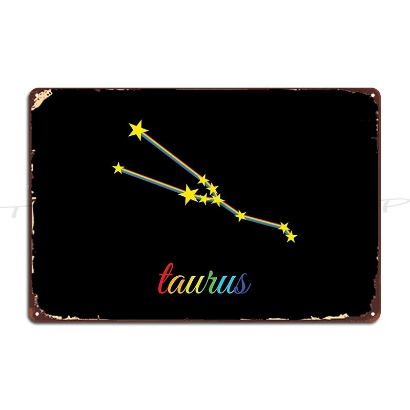 Starry Taurus Constellation  Metal Signs Garage Wall Decor Cinema Wall Cave Design  Tin Sign Poster