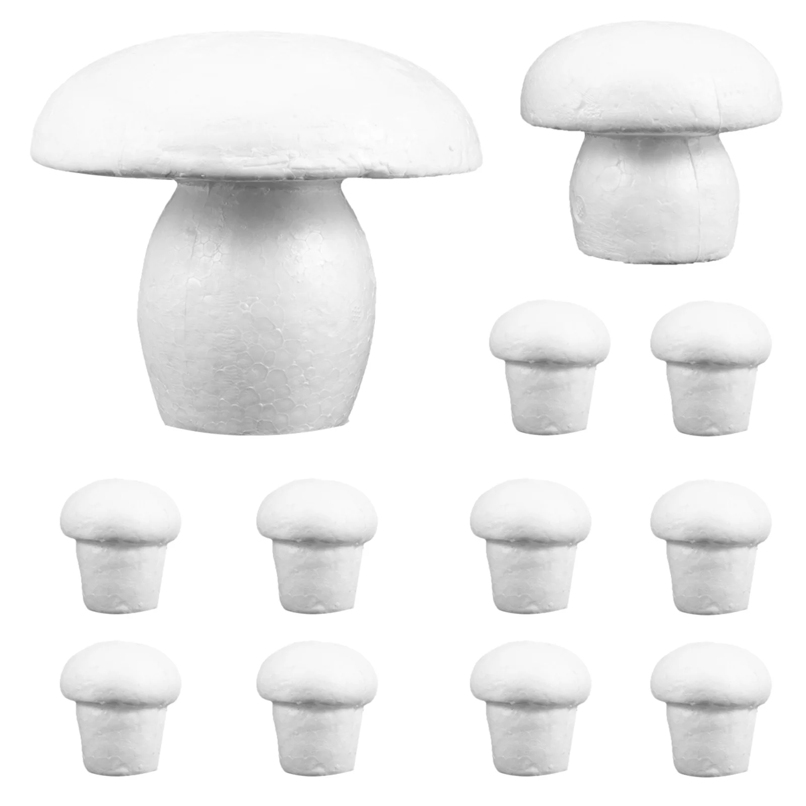 12pçs decorações de cogumelo diy, modelos de cogumelo de espuma em branco, materiais de artesanato de arte infantil, espuma artesanal sem pintura para desenho e pintura