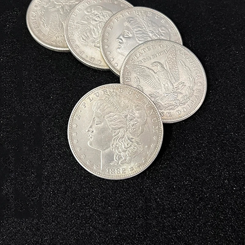 5pcs Cupronickel Morgan Dollar Magic Tricks Coin Appear Vanish Close Up Magic Magia Street Magicians Prop Accessory Copy Coin