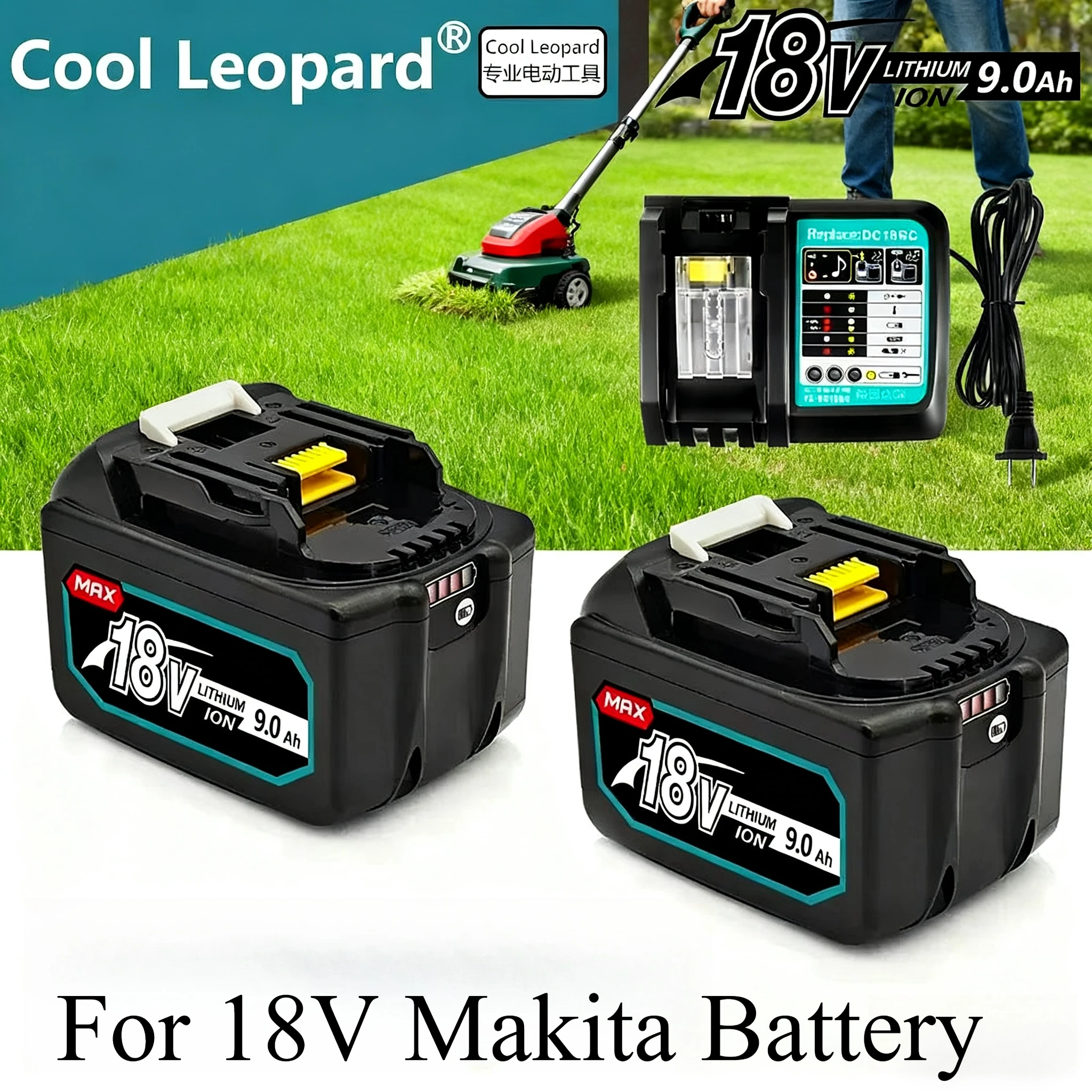

For Makita battery, 18V 9.0Ah rechargeable battery, power tool BL1830 BL1840、BL1850、BL1860B、Makita 18V lithium battery