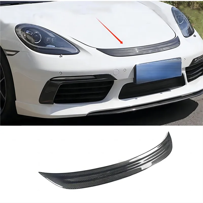 Carbon Fiber FRP Front Bumper Engine Hood Air Vent Trim Grill Cover Sticker Fit For Porsche 718 Cayman Boxster 2016-2019