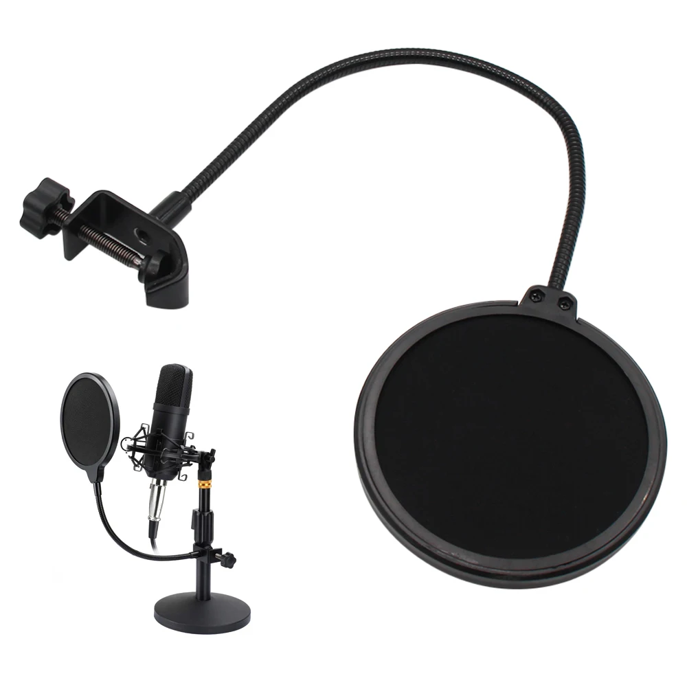 100/155mm Double Layer Microphone Pop Filter Studio Flexible Wind Screen Sound Filter Mask Mic Shield Recording Accessories